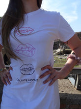 Load image into Gallery viewer, The CocoCB Premium White T-Shirt Dress (kisses)
