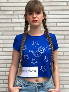 The StellarBlue Space Cat Cropped T-Shirt