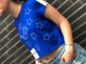 The StellarBlue Space Cat Cropped T-Shirt