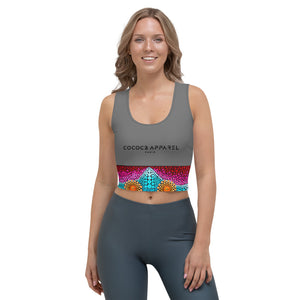 Yoga Crop Top grigio mandala 