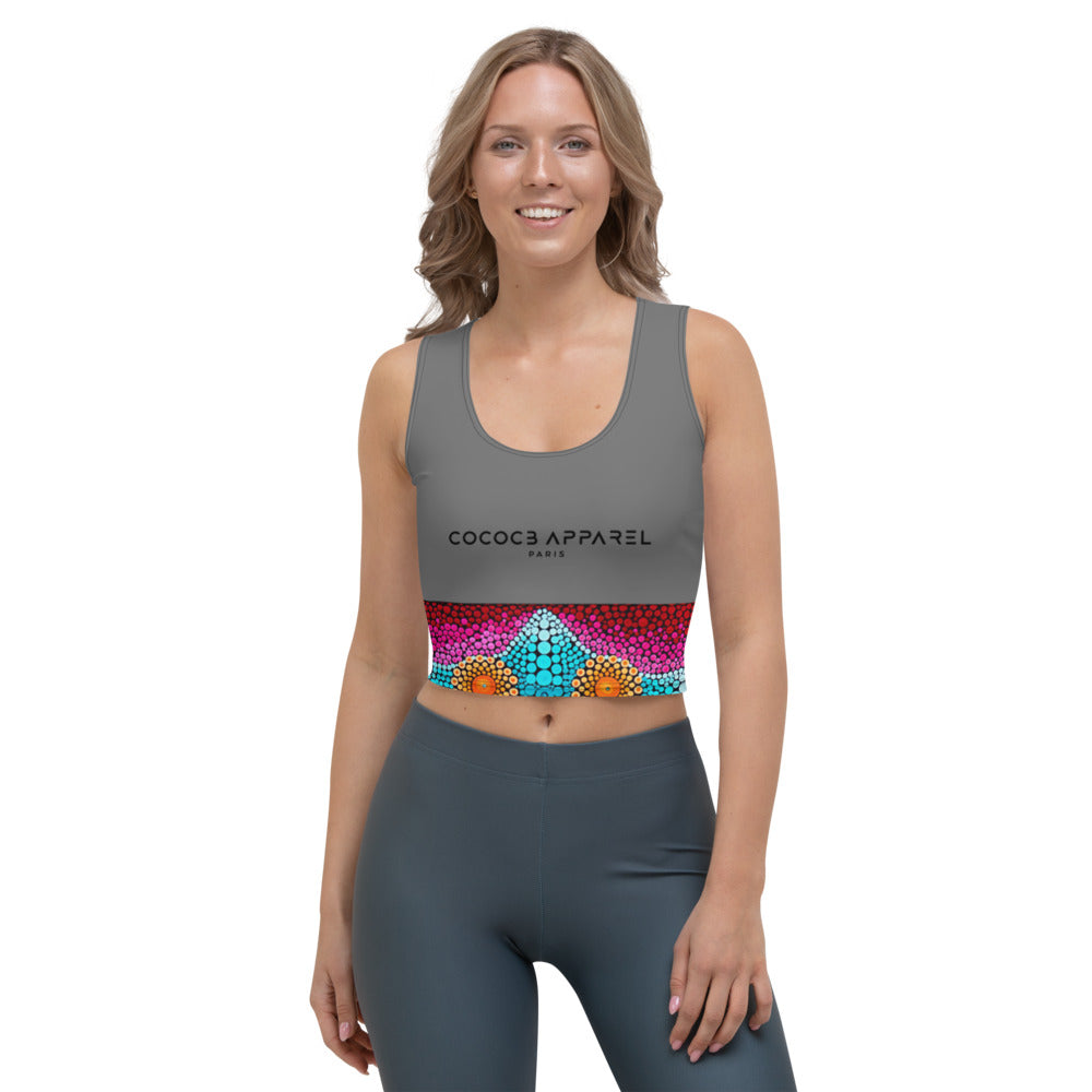 Yoga Crop Top grigio mandala 