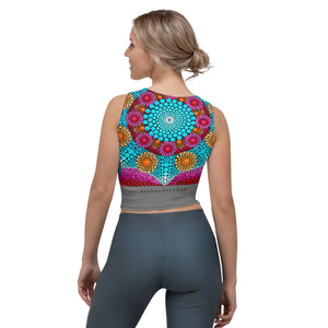 Yoga Crop Top grigio mandala 