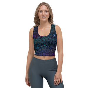 Crop top yoga noir mandala 