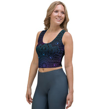 Charger l&#39;image dans la galerie, Crop top yoga noir mandala 
