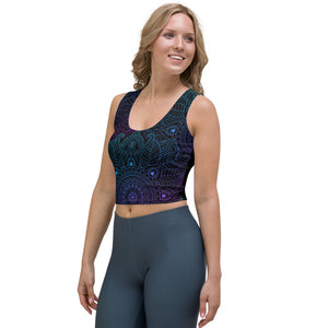 Crop top yoga noir mandala 