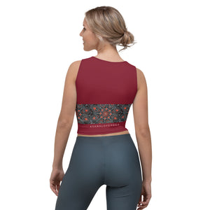 Red Mandala Yoga Crop Top