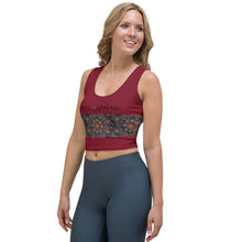 Carica l&#39;immagine nel visualizzatore di Gallery, Yoga Crop Top rosso mandala 
