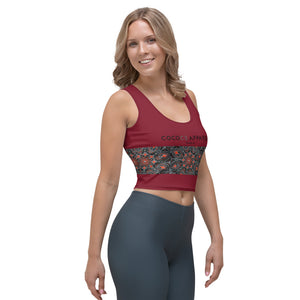 Crop top yoga rouge mandala 