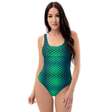 Load image into Gallery viewer, One-Piece Swimsuit Green Mermaid
