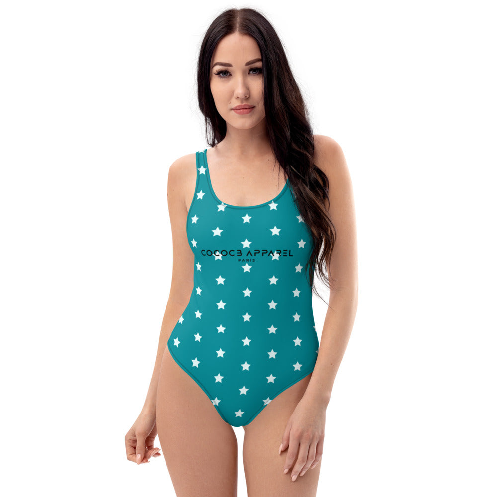 Maillot de bain une pièce Bleu (Étoiles)