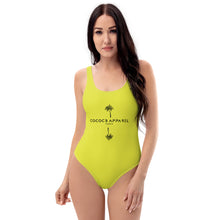 Load image into Gallery viewer, One-Piece Swimsuit Yellow Palm Tree
