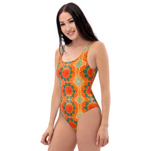 Load image into Gallery viewer, One-Piece Swimsuit Orange Mandala
