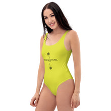 Load image into Gallery viewer, One-Piece Swimsuit Yellow Palm Tree
