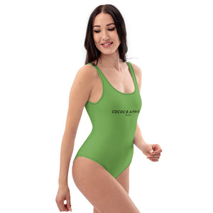 One-Piece Swimsuit Green Leaf