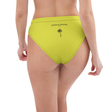 Carica l&#39;immagine nel visualizzatore di Gallery, Slip bikini a vita alta giallo con palme
