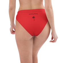 Load image into Gallery viewer, Red Palm Trees High-Waisted Bikini Bottom
