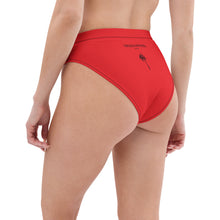 Load image into Gallery viewer, Red Palm Trees High-Waisted Bikini Bottom
