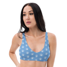 Load image into Gallery viewer, Blue Flower Recyled Padded Bikini Top
