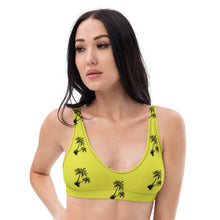 Load image into Gallery viewer, Yellow Palm Recyled Padded Bikini Top
