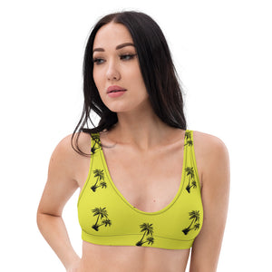 Yellow Palm Recyled Padded Bikini Top