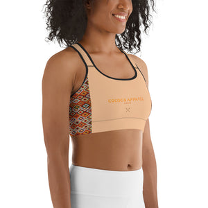 Reggiseno sportivo yoga beige naturale