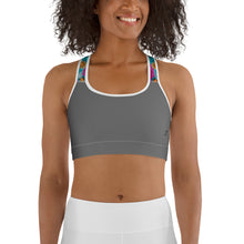 Load image into Gallery viewer, Grey Mandala Yoga Sports Bra
