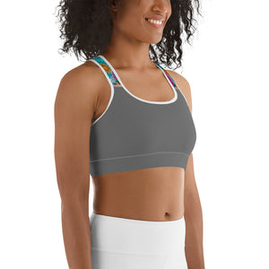 Grey Mandala Yoga Sports Bra