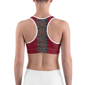 Reggiseno sportivo yoga rosso mandala