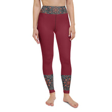 Load image into Gallery viewer, Red Mandala Yoga Leggings
