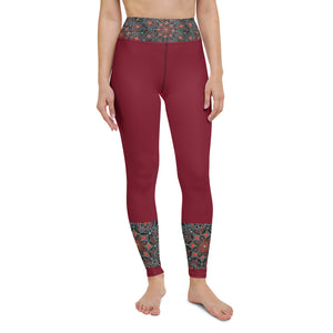 Leggings yoga rouge mandala