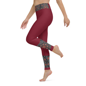 Leggings Yoga Rosso Mandala