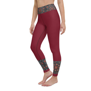 Leggings yoga rouge mandala