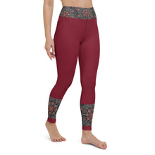 Load image into Gallery viewer, Red Mandala Yoga Leggings
