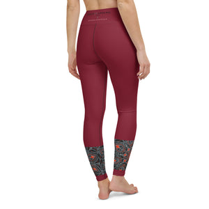 Leggings Yoga Rosso Mandala