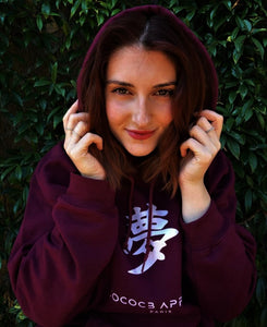 Sweat à capuche bordeaux femmes (jp-rêver2)