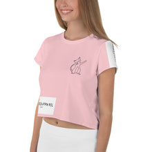 Charger l&#39;image dans la galerie, T-shirt court CatDab rose tendre
