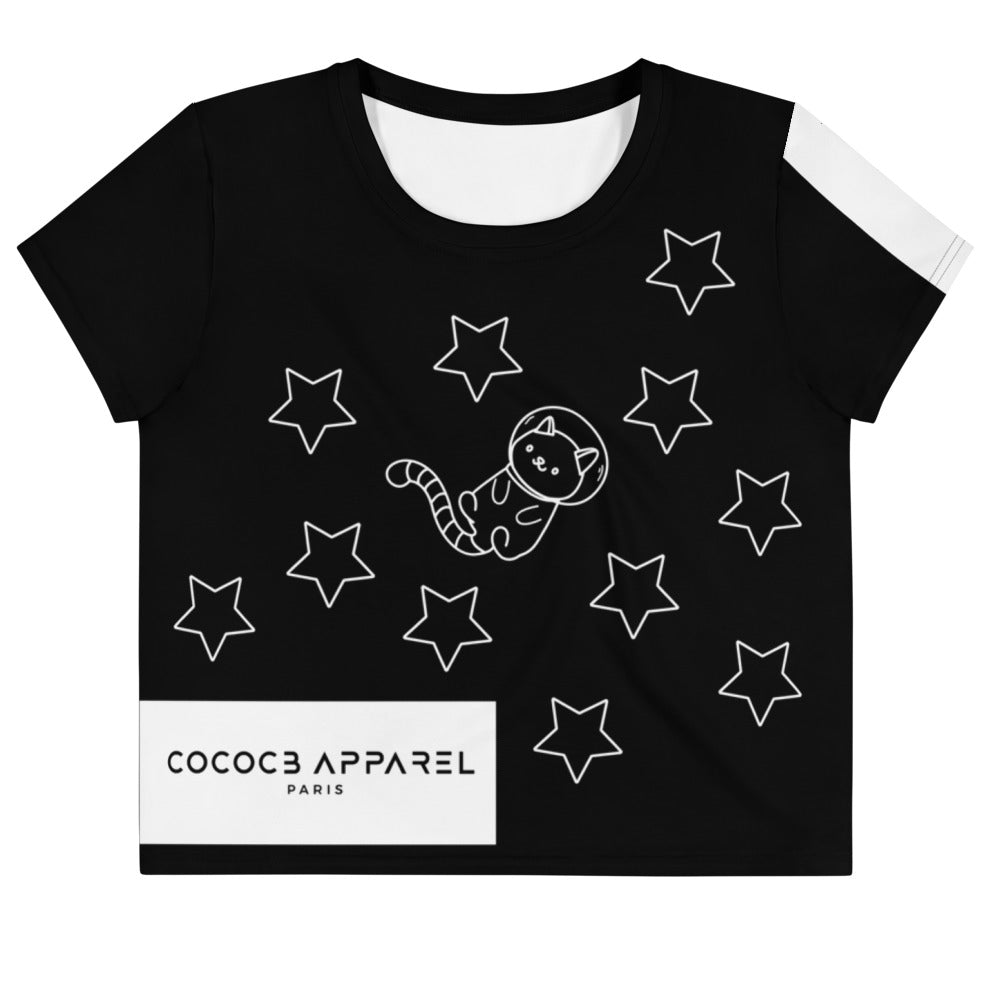 The StellarBlack SpaceCat Cropped T-Shirt