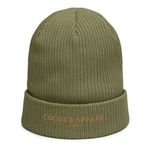 Load image into Gallery viewer, Khaki Green Organic Ribbed Beanie
