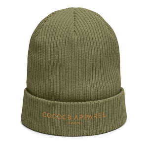 Khaki Green Organic Ribbed Beanie