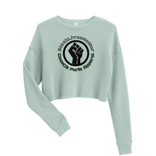 Load image into Gallery viewer, BLM Olive Cropped Sweatshirt (Circle Fist)
