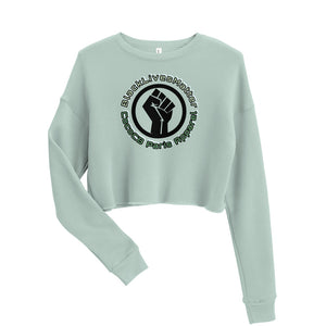 BLM Olive Cropped Sweatshirt (Circle Fist)