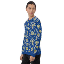 Charger l&#39;image dans la galerie, Sweatshirt bleu marine hommes (fleuri)
