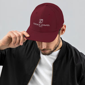 Embroidered Snapback Cap (Dark Red)