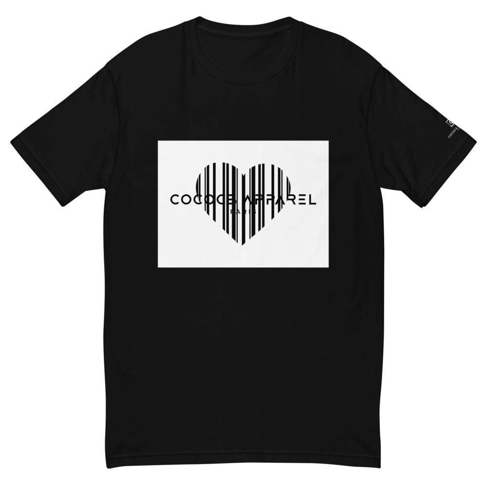 Men's Short Sleeve Black T-Shirt (heart)