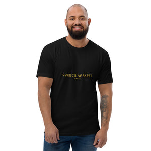 T-shirt basique pour hommes (l'or sur noir)