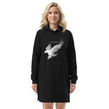 Load image into Gallery viewer, Women&#39;s Black Hoodie Dress (white eagle)
