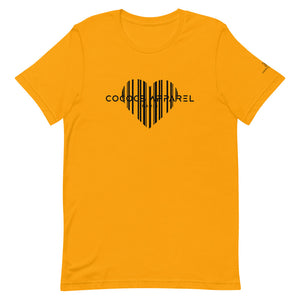 T-shirt pour hommes jaune #2 (motif coeur)