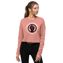 Load image into Gallery viewer, BLM Rose/Mauve Cropped Sweatshirt (Circle Fist)
