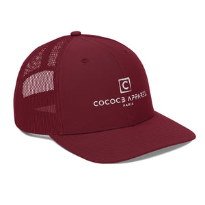 Embroidered Snapback Cap (Dark Red)