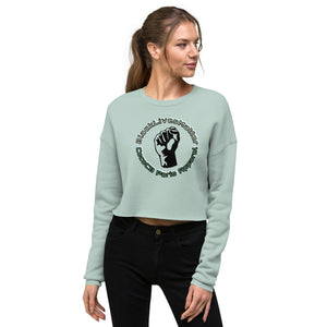 BLM Olive Cropped Sweatshirt (Fist)